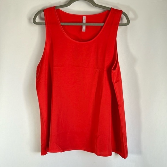 Fabletics Strawberry Red Ecosatin Loose Fit Tank Top - Picture 6 of 11
